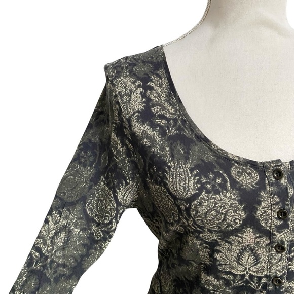 Peruvian Connection Small Black Cream Paisley Knit Boho Fit Flare Dress - Picture 6 of 15